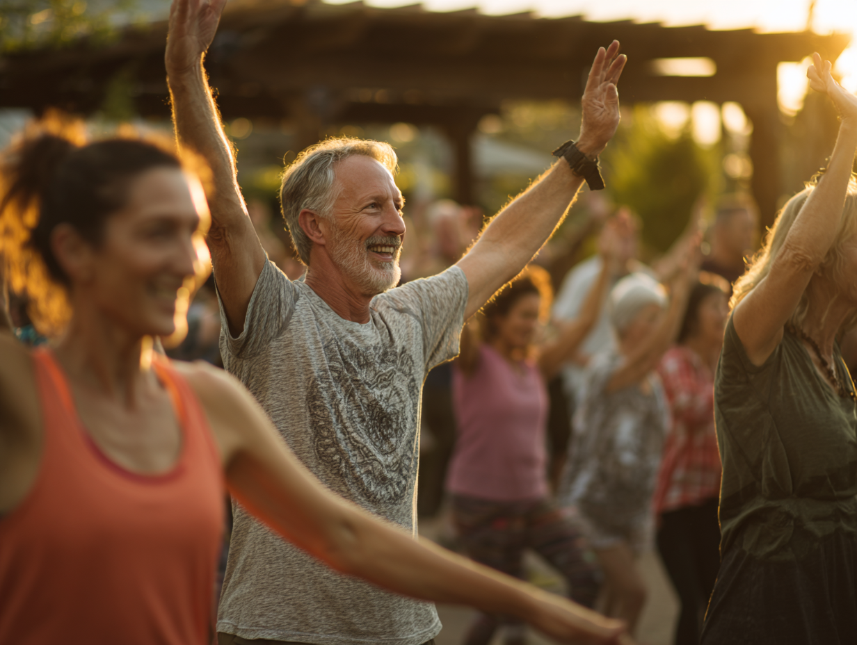 Активні люди під час тренування